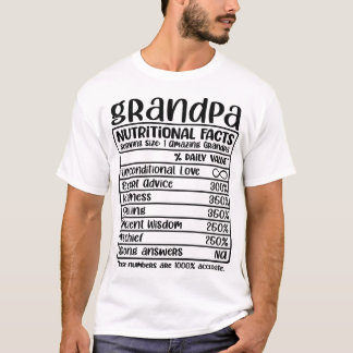 T-shirt Grandpa Funny Éléments nutritionnels
