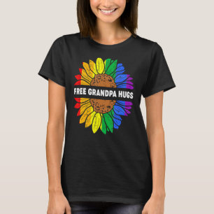 T-shirt Grandpa Grandpa Hugs Lgbt Daisy Rainbow Flower Hip