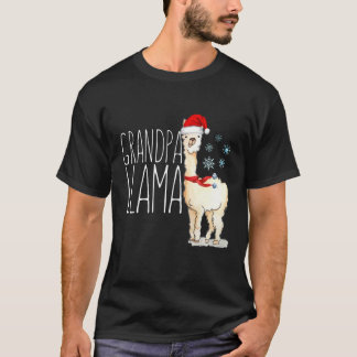 T-shirt Grandpa Llama Christmas Matching Famille Tribu
