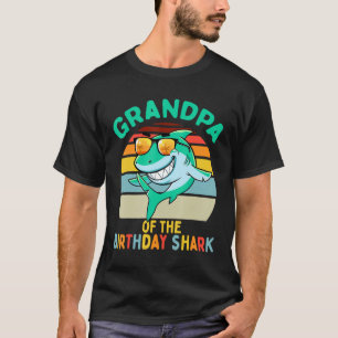 T-shirt Grandpa Matching Famille Requin Anniversaire