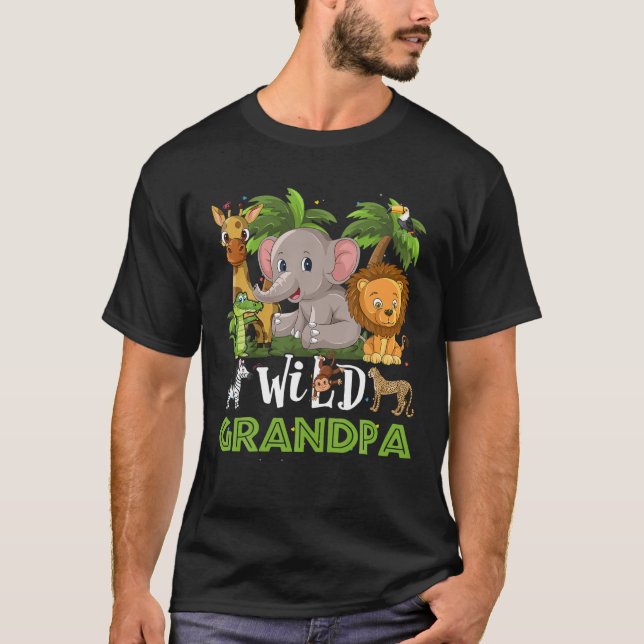 T-shirt Grandpa Of The Wild Zoo Birthday Safari Jungle Ani (Devant)