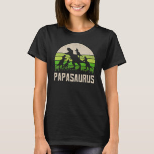 T-shirt Grandpa Papasaurus Dinosaur 3 Enfants Fête des pèr