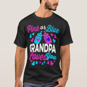 T-shirt GRANDPA rose ou bleu vous aime Parents-to-be cadea
