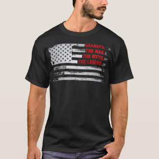 T-shirt Grandpa The Man Myth Legend American USA  Fatheru2