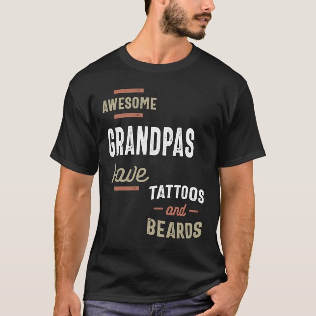 T-shirt Grandpas Awesome ont des tatouages et des ours Men (Devant)