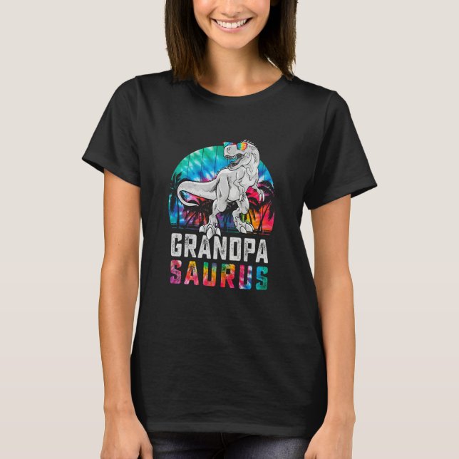 T-shirt Grandpasaurus Rex Dinosaur Grandpa Saurus Family M (Devant)