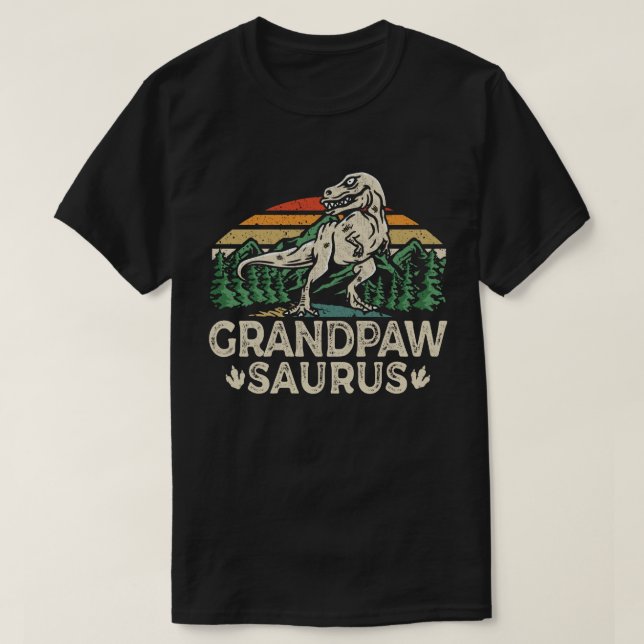 T-shirt Grandpawsaurus Dinosaure Grand-père Papa Saurus Fê (Design devant)