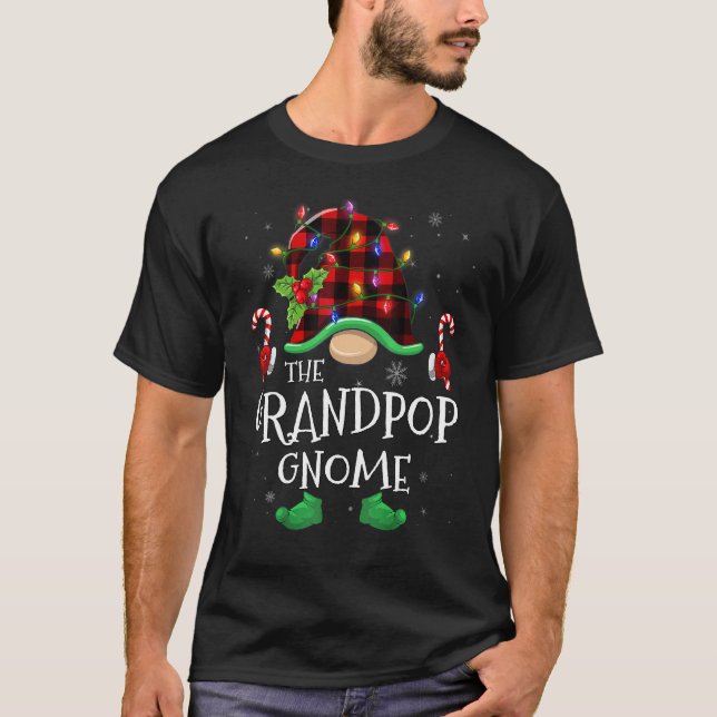 T-shirt Grandpop Gnome Buffalo Plaid Matching Family Chris (Devant)