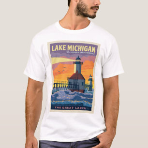 T-shirt Grands Lacs Lac Michigan