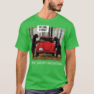 T-shirt Grands Ours De Montagne Fumés Hey Regardez Un Menu
