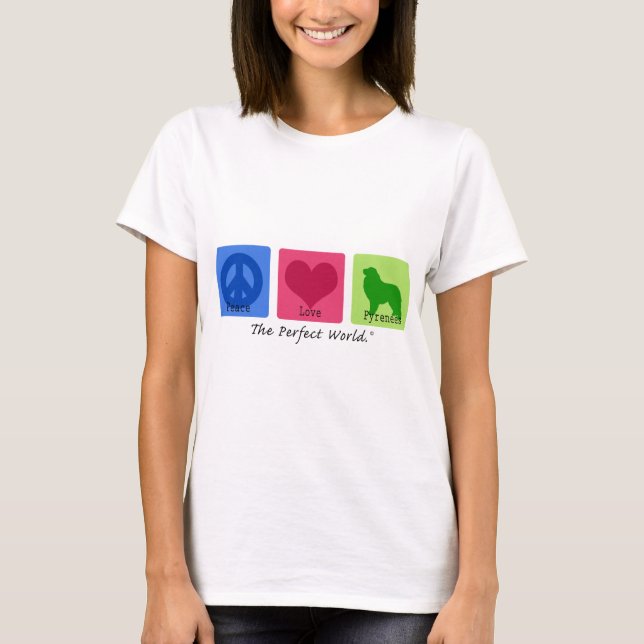T-shirt Grands Pyrénées d'amour de paix (Devant)