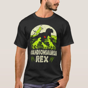 T-shirt Grandson Dinosaur T Rex Grandsonsaurus 4 Enfants F
