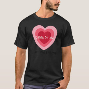T-shirt Grandson Est Mon Valentine Triple Minimaliste Croi
