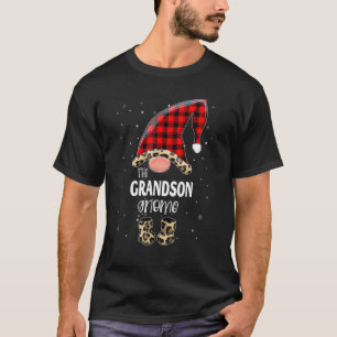 T-shirt Grandson Gnome Buffalo Plaid Matching Family Chri