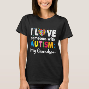 T-shirt Grandson I Love Heart Sensibilisation sur l'autism