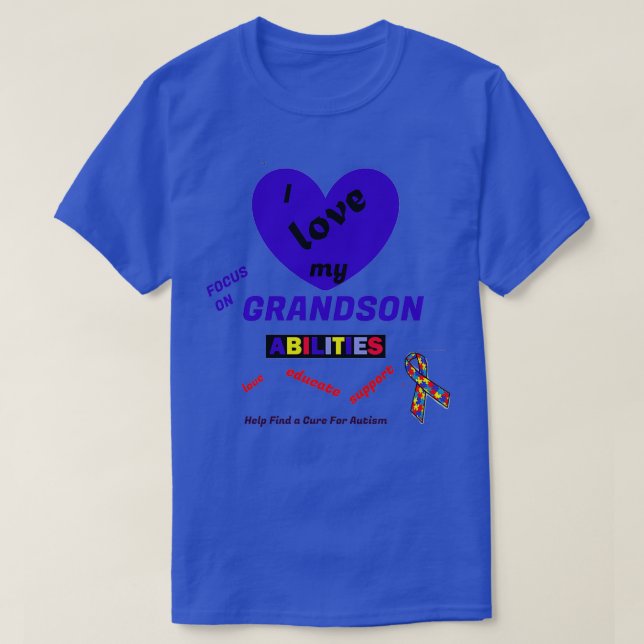 T-shirt Grandson Sensibilisation sur l'autisme Ts Cadeaux  (Design devant)