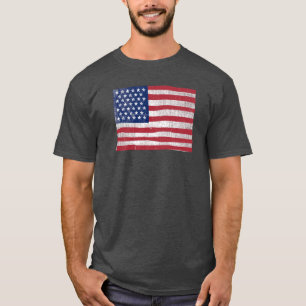 T-shirt Grange à drapeau américain peint Amérique Vintage