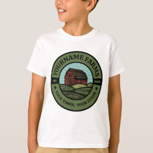 T-shirt Grange Vintage AJOUTER NOM Ferme agricole Cultures