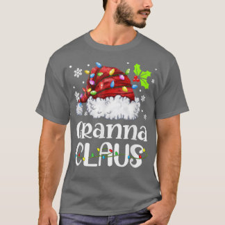 T-shirt Granna Claus Noël Chapeau Noël Lumière Noël Famill