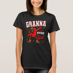 T-shirt Granna De L'Anniversaire Fille Dabbing Fraise Bda