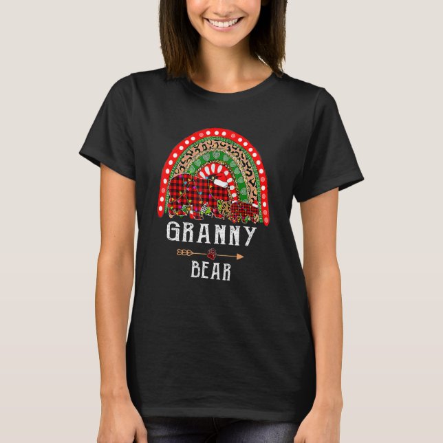 T-shirt Granny Bear Noël Rainbow Leopard Famille Chris (Devant)