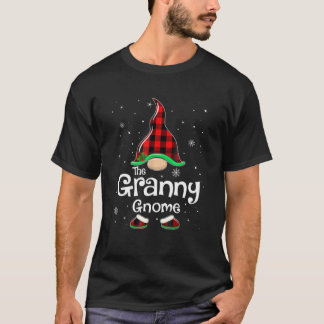 T-shirt Granny Gnome Buffalo Plaid Matching Family Christa