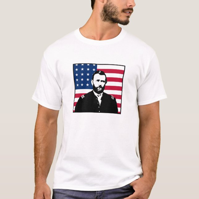 T-shirt Grant et drapeau américain (Devant)