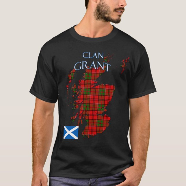 T-shirt Grant Scottish Clan Tartan Scotland (Devant)