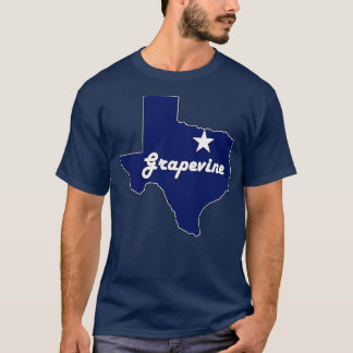 T-shirt Grapevine Texas Navy Blue Lone State Map Texan