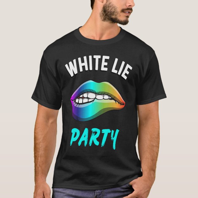 T-shirt Graphi à lèvres psychédéliques d'une petite partie (Devant)