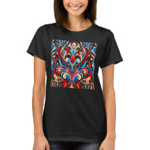 Graphic coloré Floral Design Tee femme