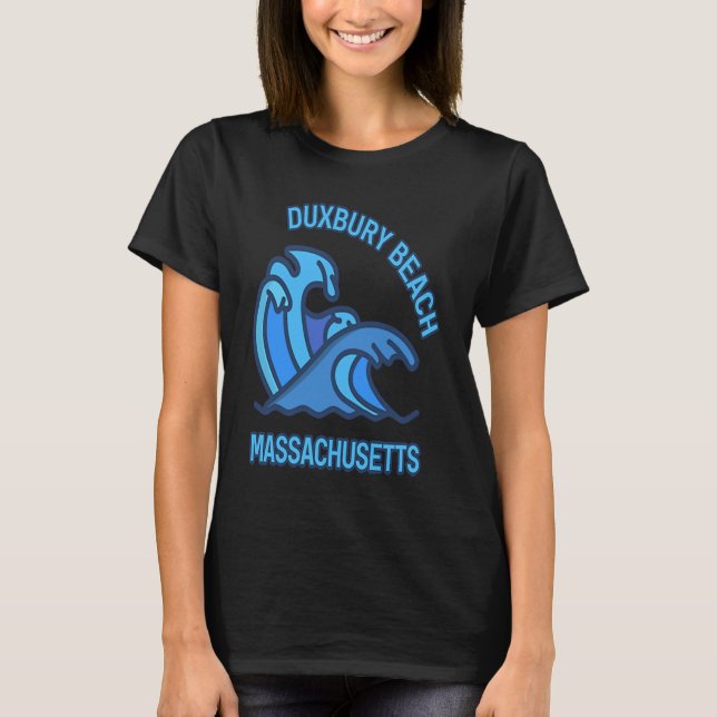 T-shirt Graphic Duxbury Beach Massachusetts Pocket Wave So (Devant)