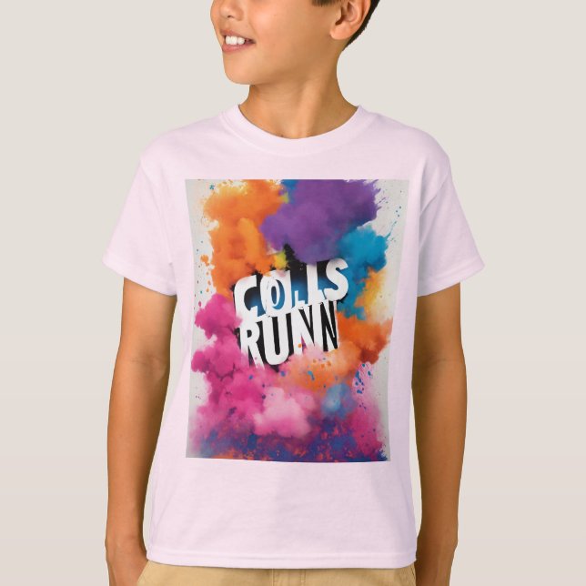 T-shirt graphic for a colour run event. on a white (Front)
