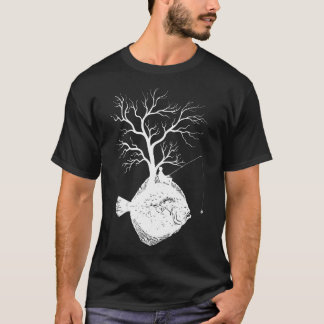 T-shirt Graphic Tree Fishing Rod Fish Flounder 1