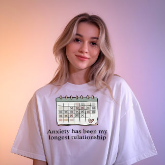 T-shirt graphique à citation minimale sur l'anxiét