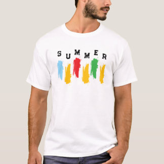 T-shirt graphique à motifs d'été Couleurs T-shirt 
