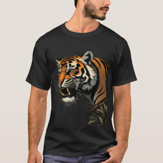 T-shirt graphique à visage de tigre pour hommes fe