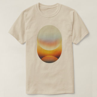T-Shirt Graphique Abstrait Coucher de Soleil Rétro