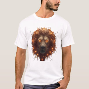 T-Shirt Graphique Abstrait Éclatant Rouge et Or