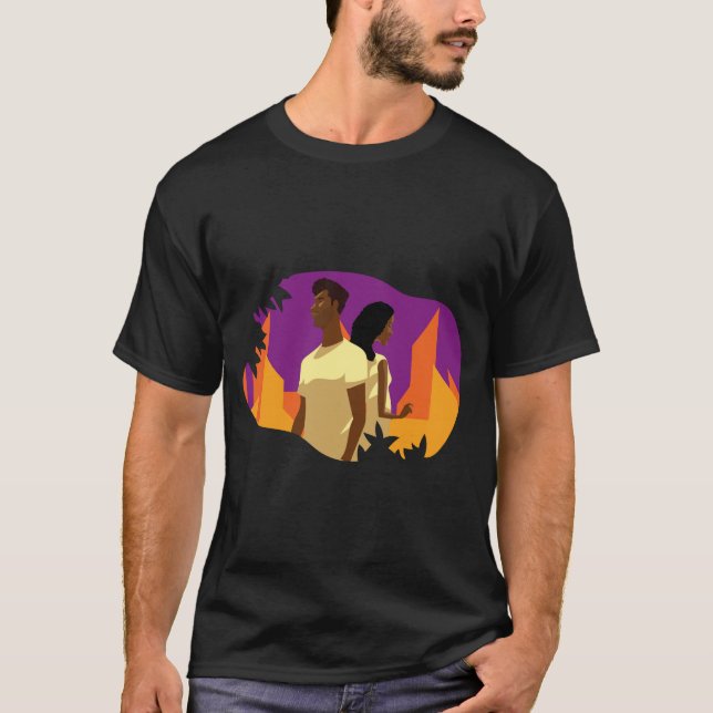 T-shirt Graphique Africain-Américain Amour (Devant)