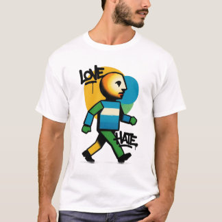 T-shirt Graphique Amour Haine