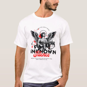 T-shirt graphique Ange Armé Silence Inconnu