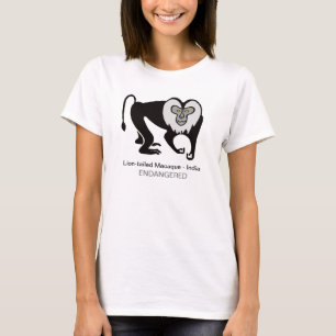 T-shirt Graphique animal à queue de lion MACAQUE en voie d