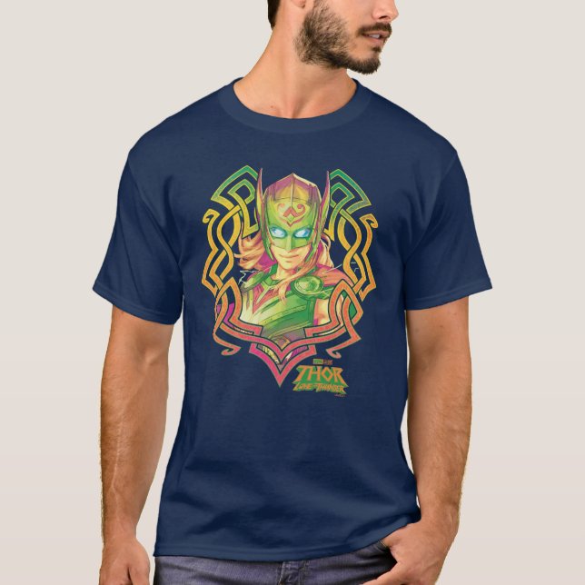 T-shirt Graphique Asgardien puissant à trois couleurs (Devant)