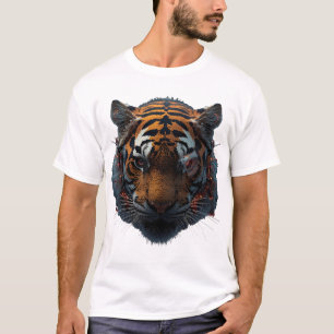 T-Shirt Graphique au Tigre Cybernétique