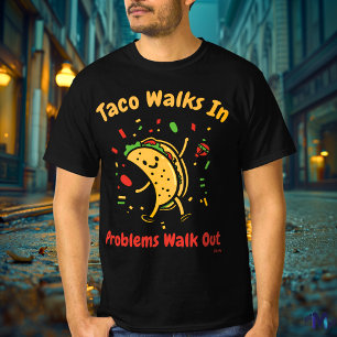 T-shirt graphique audacieux avec motif de taco dan