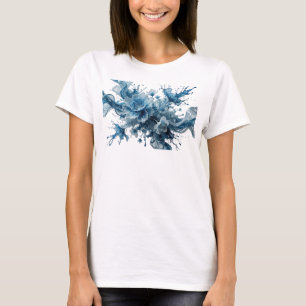 T-shirt graphique avec art abstrait bleu iconique