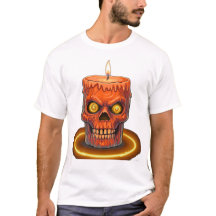T-Shirt graphique avec bougie crâne qui fond Spook