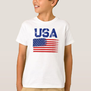 T-Shirt graphique avec drapeau patriotique vintage