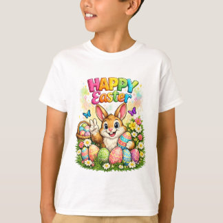 T-shirt graphique avec un lapin de Pâques mignon f